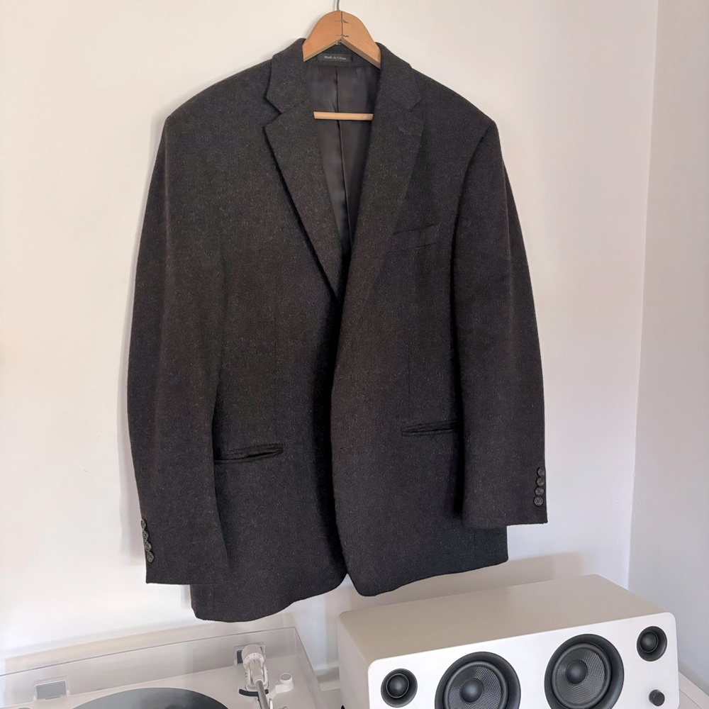 Lauren Ralph Lauren Charcoal Grey Camel Hair Sport Coat Blazer 44R